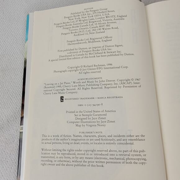 Richard Bachman 1996 1st edition The Regulators hardcover book DJ Like new - Picture 5 of 6